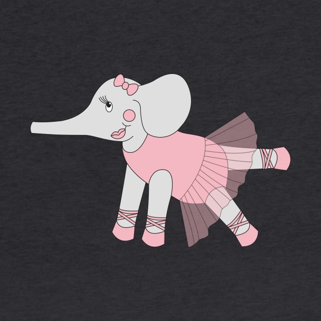 Grey Ballerina Elephant In Pink Tutu Digital Art | Melanie Jensen Illustrations by illusima